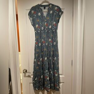 Floral Maxi Dress in Slate Blue